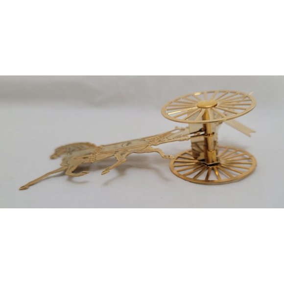 Vintage 1984 Hallmark SANTA SULKY DRIVER Brass Ornament QX436-1 - Picture 11 of 16